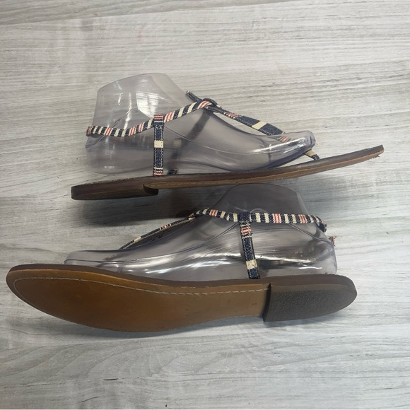 Sam Edelman Gigi Thong Sling Back Blue Denim Strappy Flat Sandal Women’s Size 10 - Picture 4 of 11